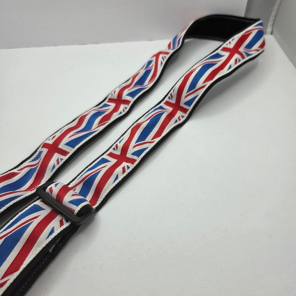 Planet Waves Guitar Strap Union Jack British Flag Adjustable Nylon Leather Ends